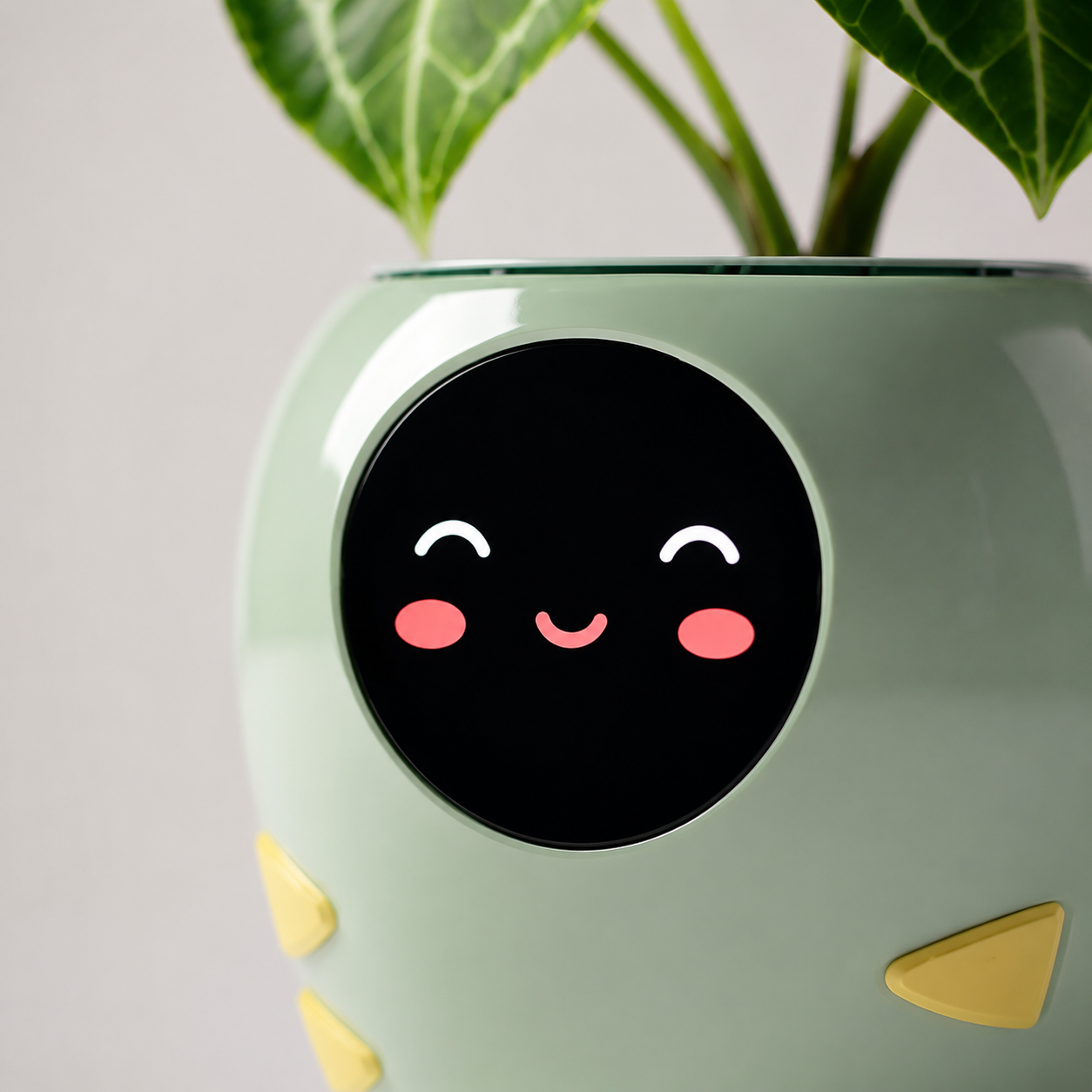 Close up of the PlantCareBot friendly face display