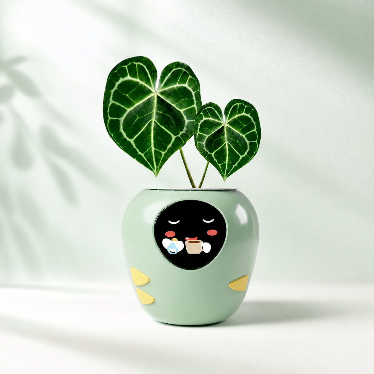 PlantCareBot mint green smart AI reminder planter