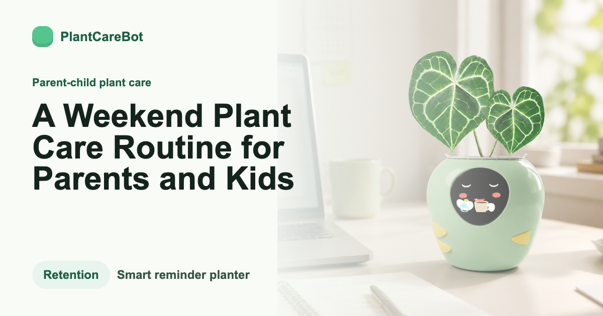 A Weekend Plant Care Routine for Parents and Kids cover image for PlantCareBot blog
