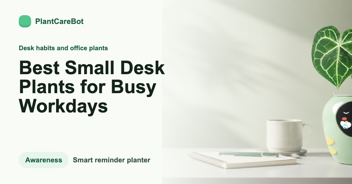 Best Small Desk Plants for Busy Workdays cover image for PlantCareBot blog