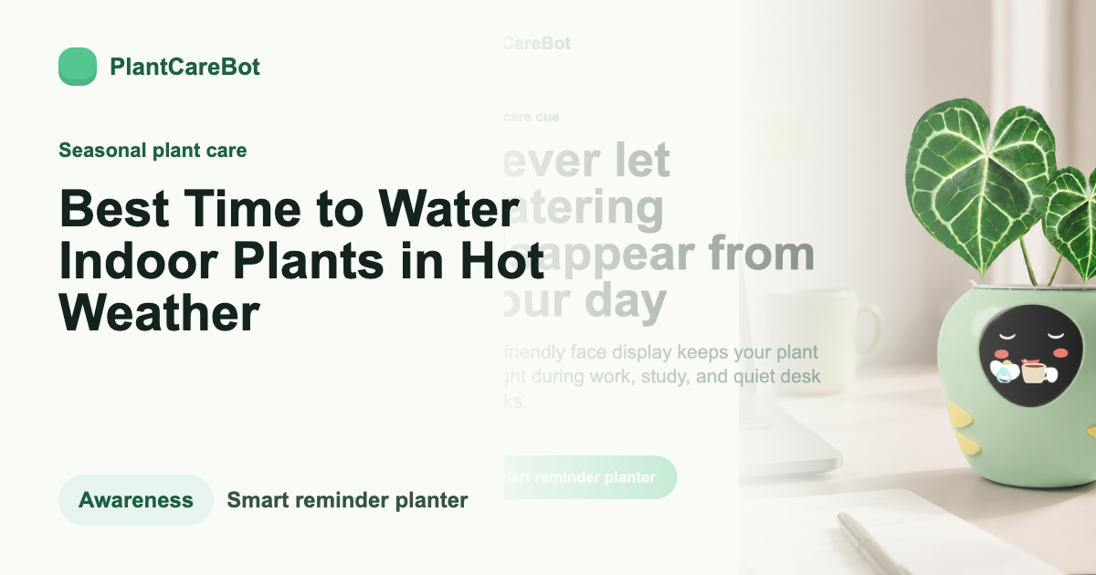 Best Time to Water Indoor Plants in Hot Weather cover image for PlantCareBot blog