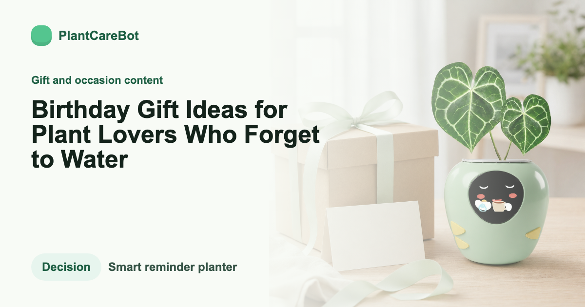 Birthday Gift Ideas for Plant Lovers Who Forget to Water cover image for PlantCareBot blog