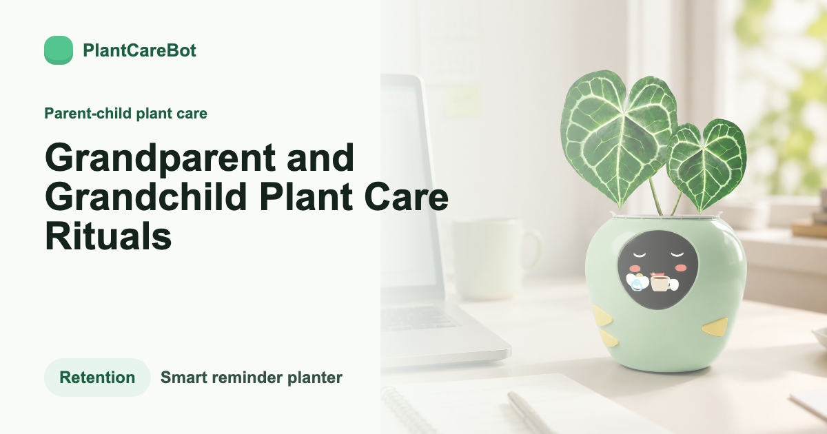 Grandparent and Grandchild Plant Care Rituals cover image for PlantCareBot blog