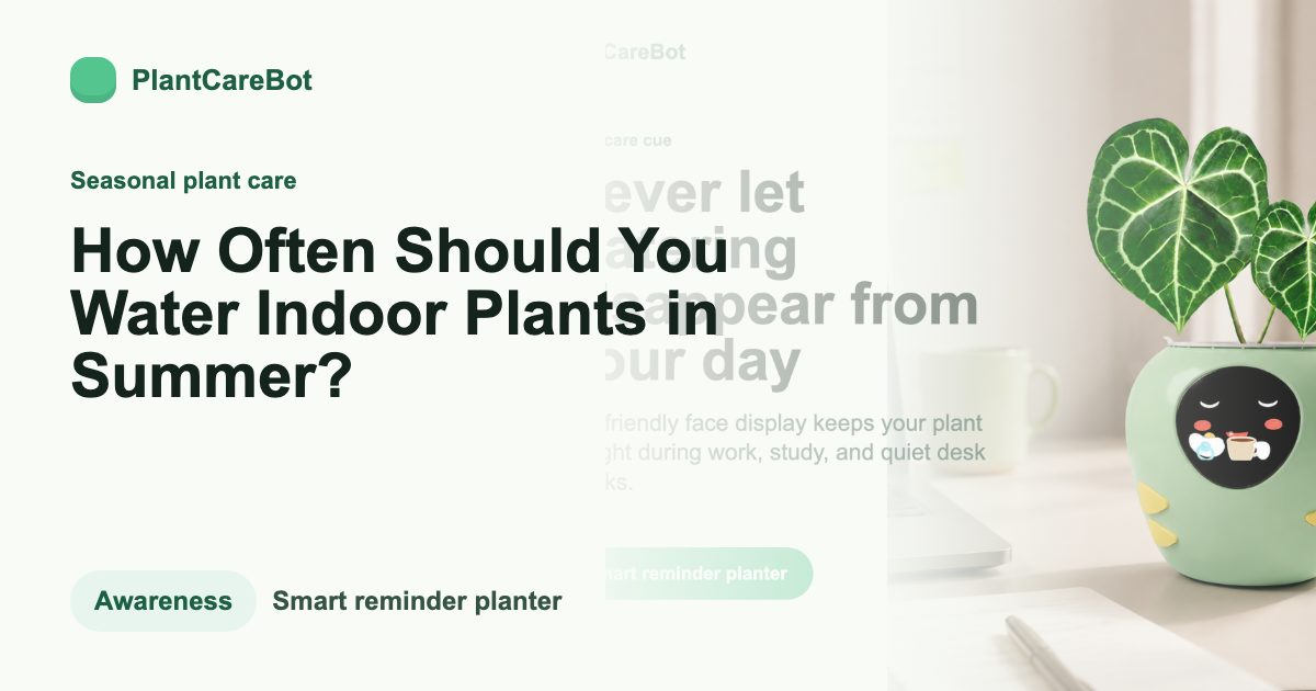 How Often Should You Water Indoor Plants in Summer? cover image for PlantCareBot blog