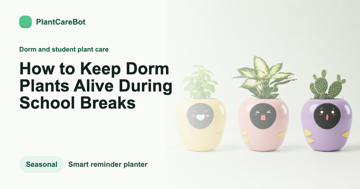 How to Keep Dorm Plants Alive During School Breaks cover image for PlantCareBot blog