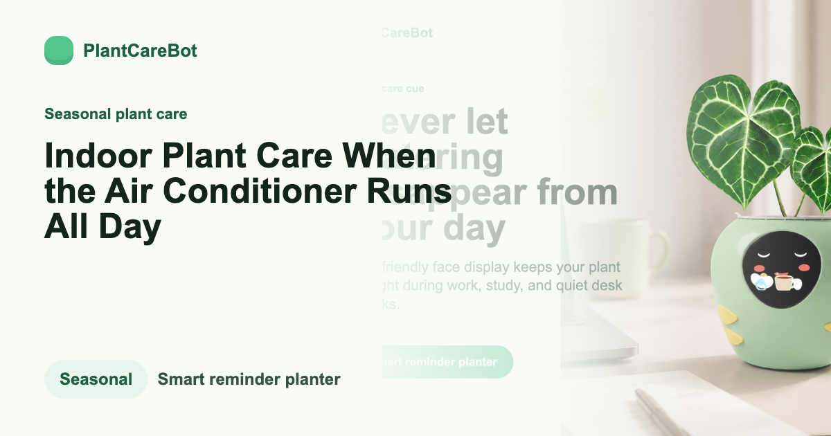 Indoor Plant Care When the Air Conditioner Runs All Day cover image for PlantCareBot blog