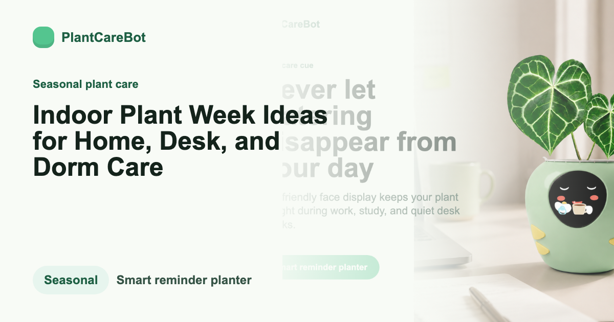 Indoor Plant Week Ideas for Home, Desk, and Dorm Care cover image for PlantCareBot blog