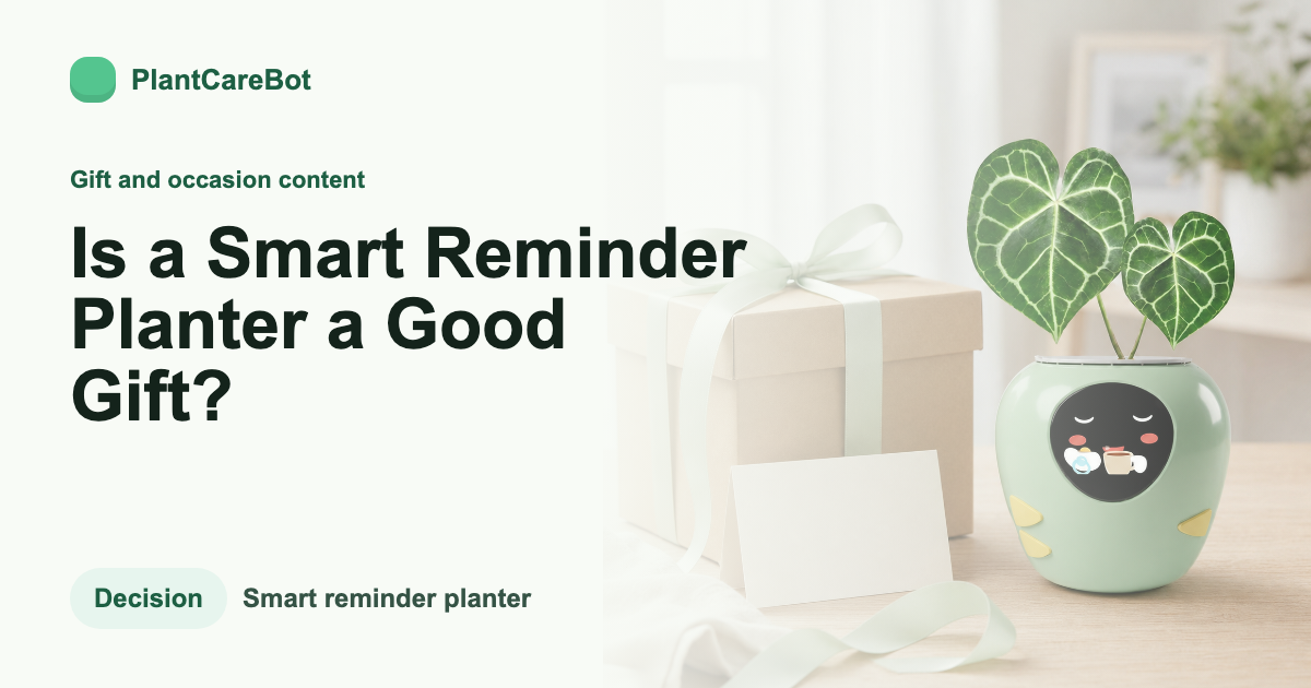 Is a Smart Reminder Planter a Good Gift? cover image for PlantCareBot blog