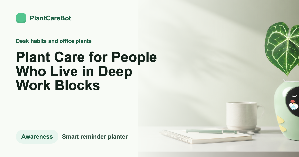 Plant Care for People Who Live in Deep Work Blocks cover image for PlantCareBot blog