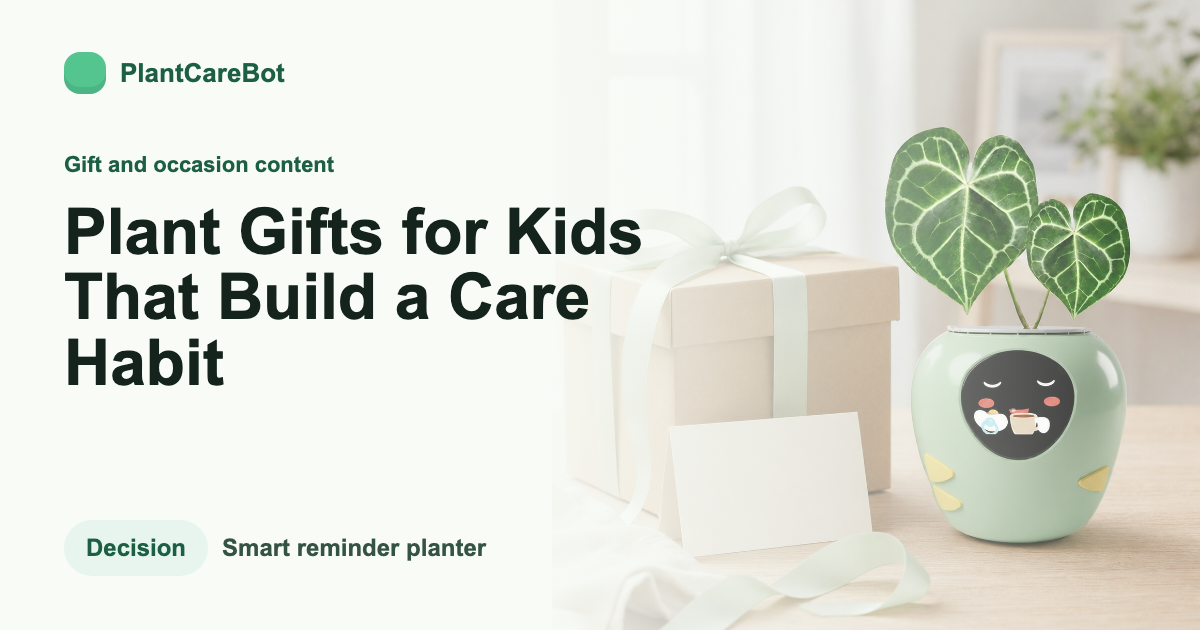 Plant Gifts for Kids That Build a Care Habit cover image for PlantCareBot blog