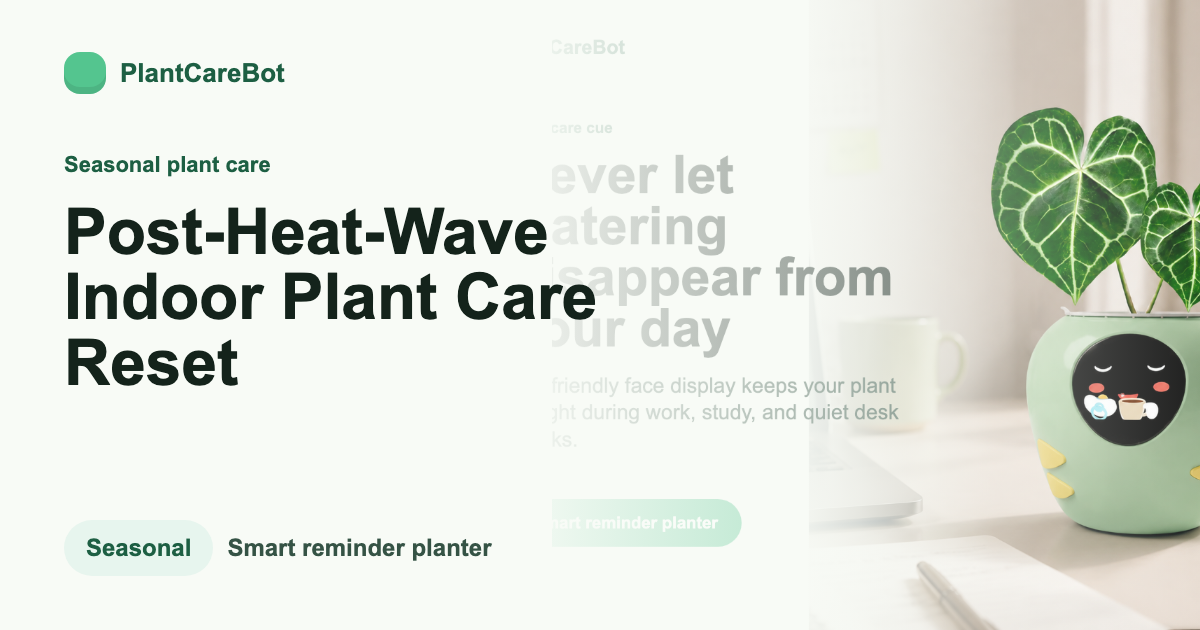 Post-Heat-Wave Indoor Plant Care Reset cover image for PlantCareBot blog