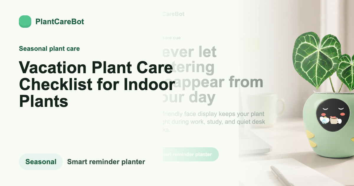 Vacation Plant Care Checklist for Indoor Plants cover image for PlantCareBot blog