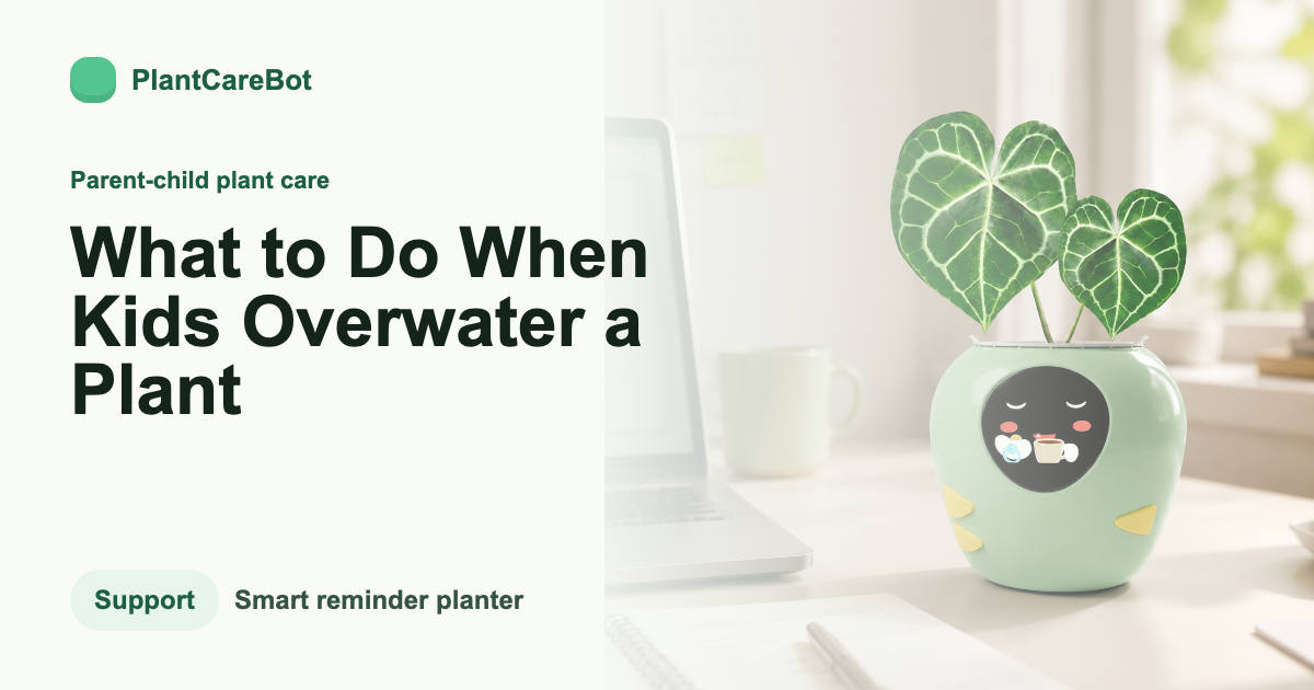 What to Do When Kids Overwater a Plant cover image for PlantCareBot blog