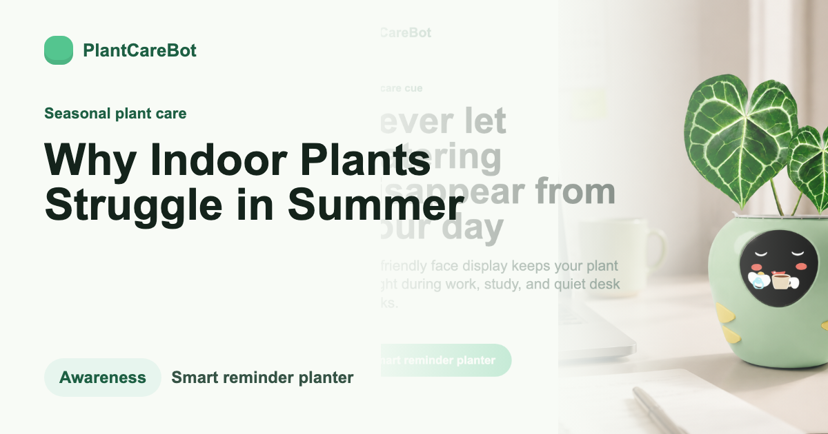 Why Indoor Plants Struggle in Summer cover image for PlantCareBot blog